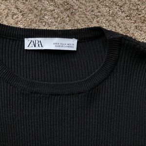 Zara black scallop crop top